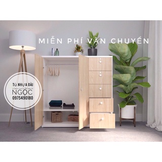 Tủ nhựa đài loan cho bé 2 buồng 6 ngăn kéo tủ nhựa bền thông minh