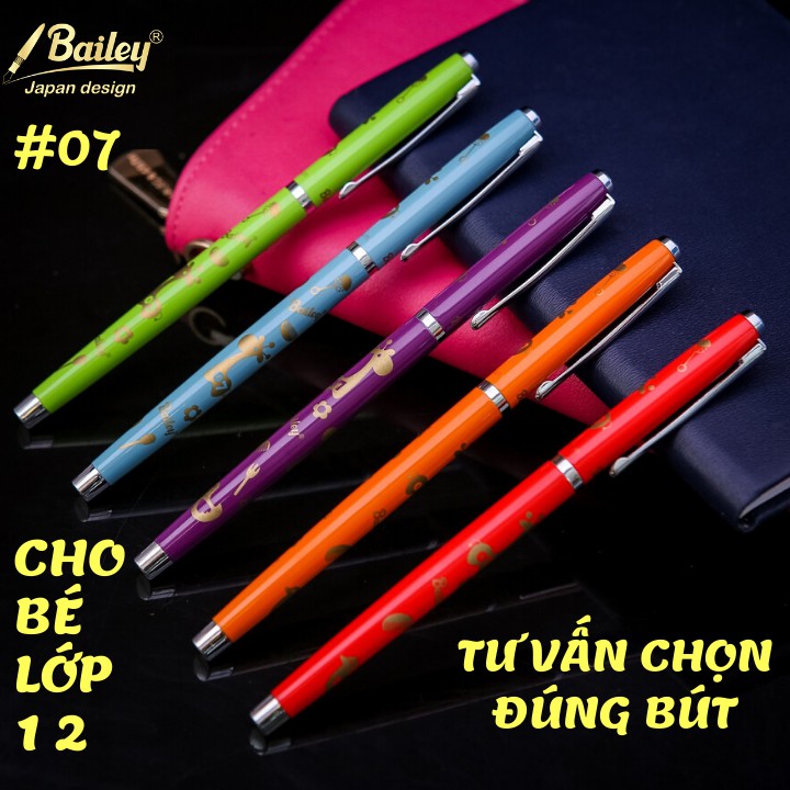 Bút máy☄️CHÍNH HÃNG☄️ tập viết chữ cho bé lớp 1 2 - nhỏ-nhẹ-bền và trơn không gai- không mỏi tay Bailey 07