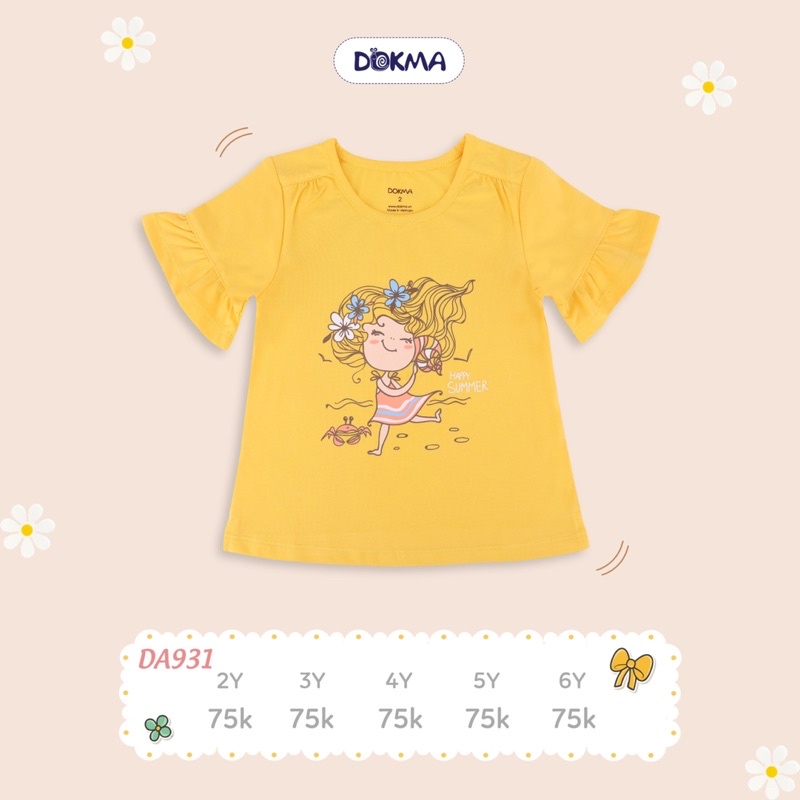 Áo cộc tay cài vai Dokma bé gái  DA931