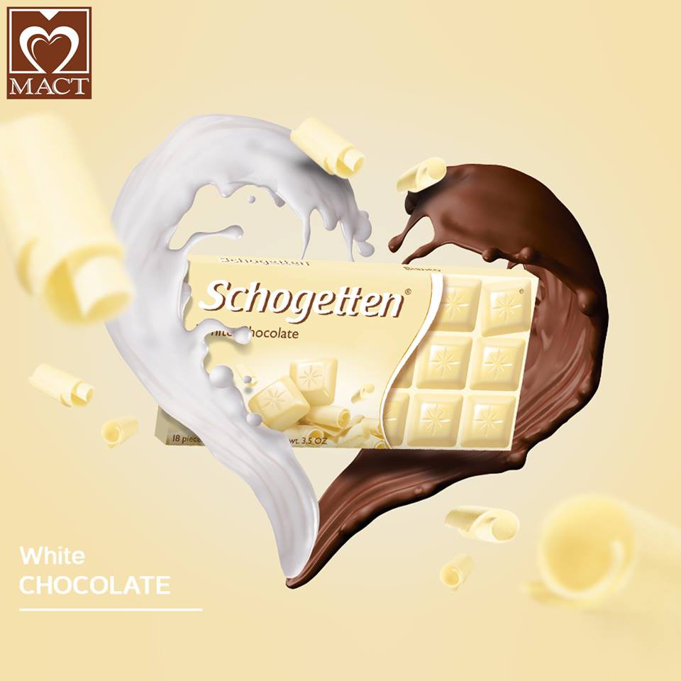 Sôcôla SCHOGETTEN - Vị Trắng White Chocolate - thanh 100g gồm 18 viên rời