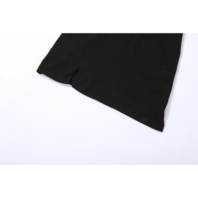 Đầm Tay Dài Cổ Chữ V In Chữ Thời Trang Dành Cho Nữ