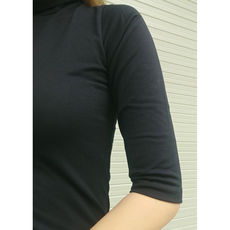 Áo thun KING nữ tay ngắn ,cổ lọ, cổ cao, form ôm body, chất thun cotton trơn co giãn tốt, kingchuyensi, T17