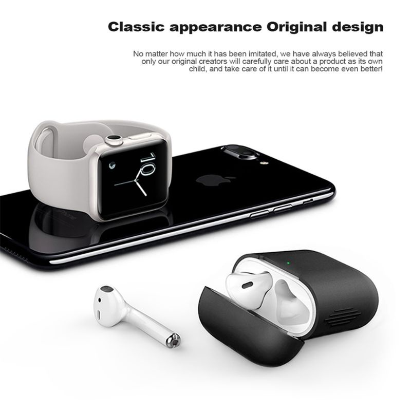 Vỏ Bảo Vệ Hộp Sạc Tai Nghe Airpods 1 / 2 Bằng Silicon Tiện Dụng