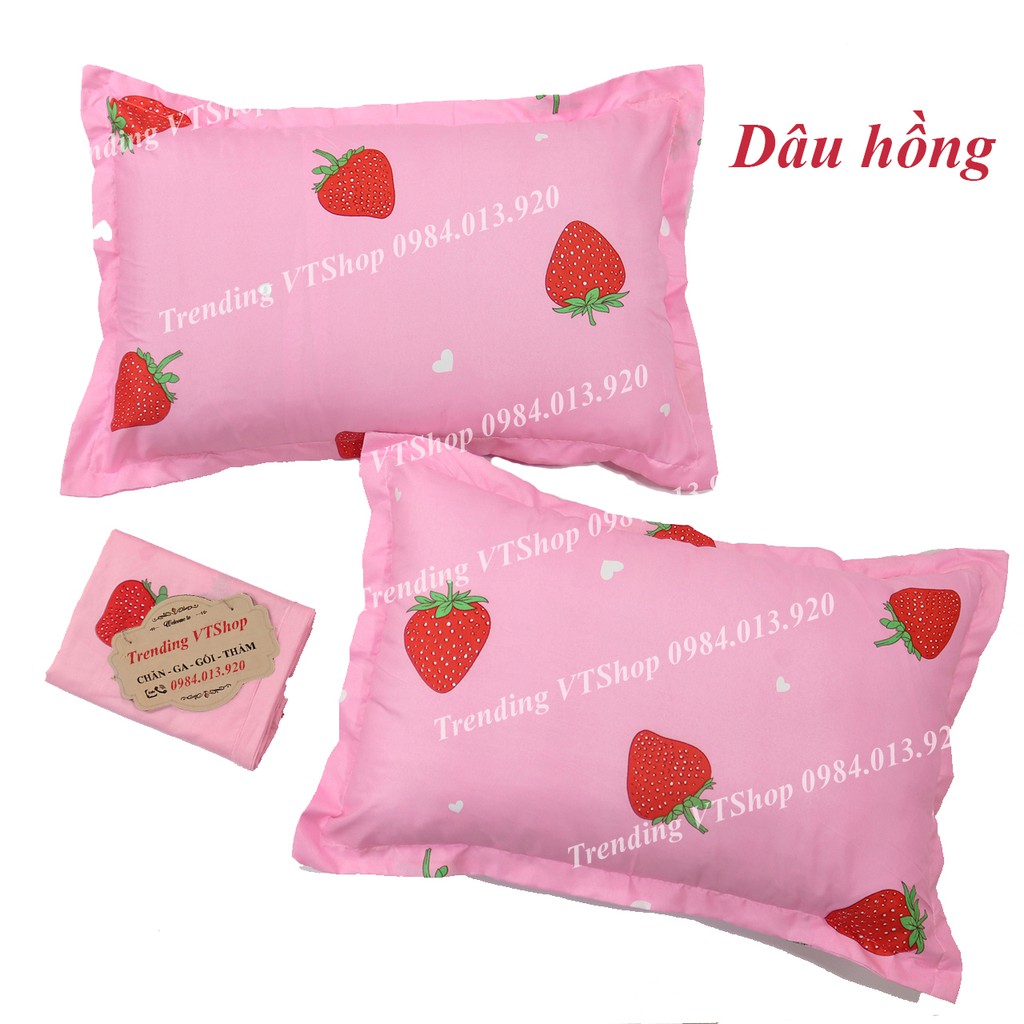 Bộ ga gối báo hồng Poly Cotton giá cực rẻ, siêu bền