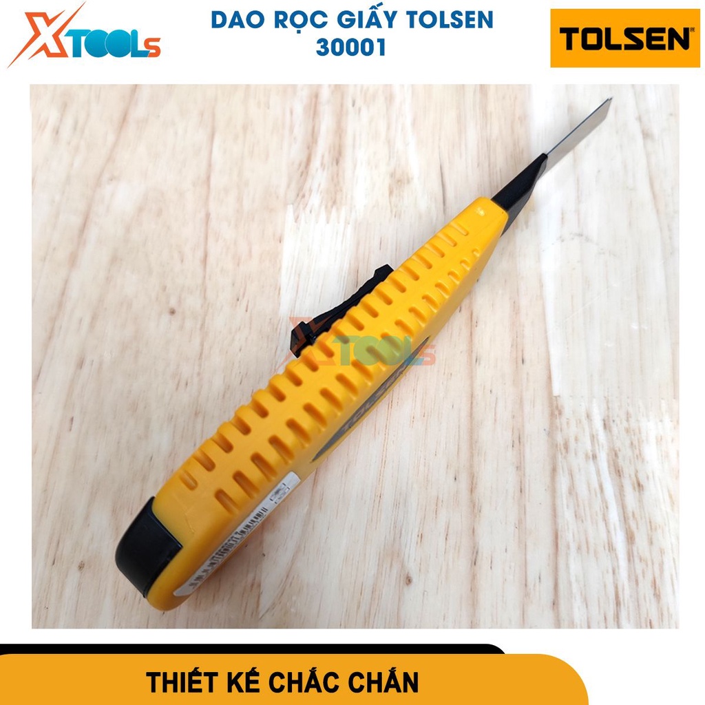 Dao rọc giấy Tolsen 30001 lưỡi thép cao cấp, tay cầm nhựa ABS và TPR thiết kế vừa vặn cầm nắm dễ dàng[CHÍNH HÃNG][XTOOLS