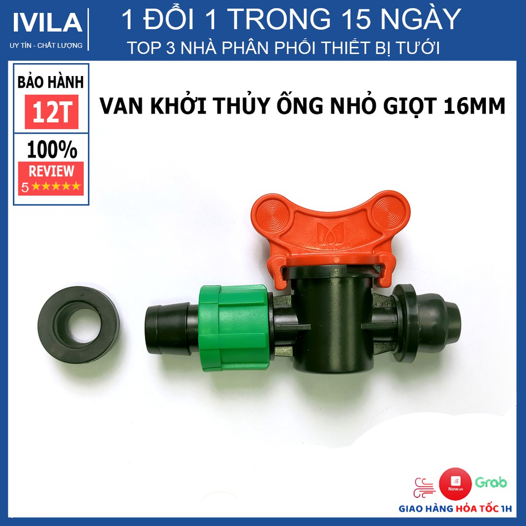 Van khóa khởi thủy nhỏ giọt 16mm - Khởi thủy ra ống nhỏ giọt - Điều chỉnh lưu lượng ở vị trí cần thiết