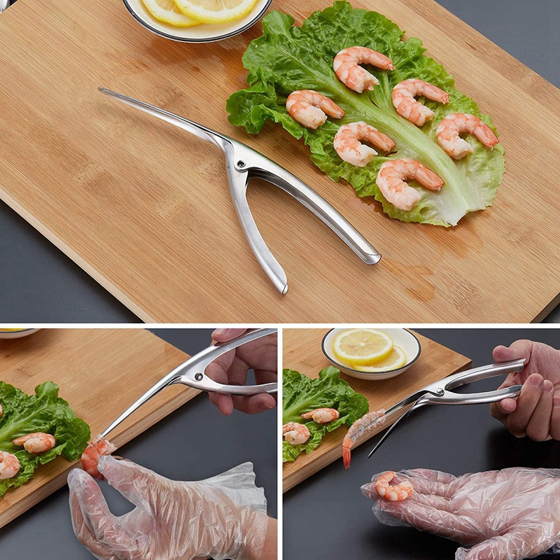 Dụng Cụ Lột Vỏ Tôm Tiện Lợi Bằng Thép Không Gỉ