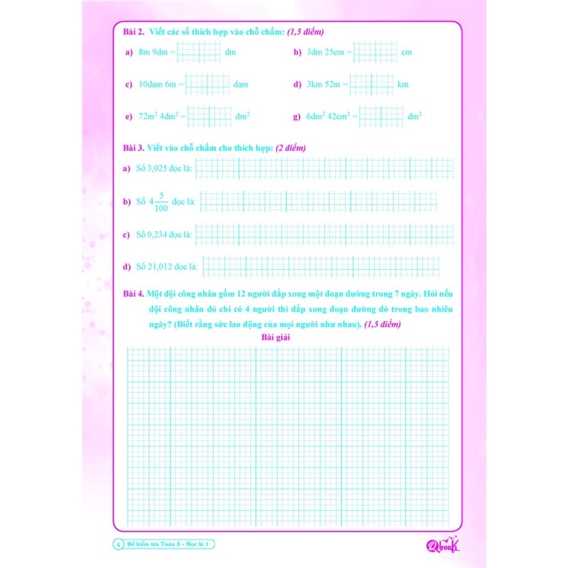 Sách - Combo 4 cuốn Bài Tâp Tuần và Đề Kiểm Tra Toán - Tiếng Việt Lớp 5 - Học Kì 1 (4 cuốn)