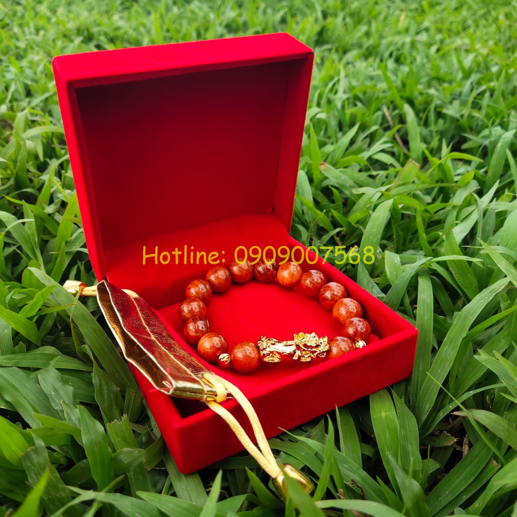 [Tặng Nhẫn + Dây + Hộp] Vòng Huyết Long xịn Tỳ Hưu, Hạt charm mạ vàng  hương thơm tự nhiên dành cho nam nữ