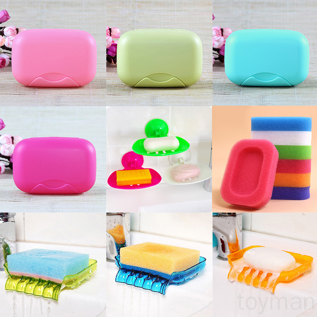 Sponge Soap Dish Box Shower Hotel Holders Bathroom Kitchen toyman