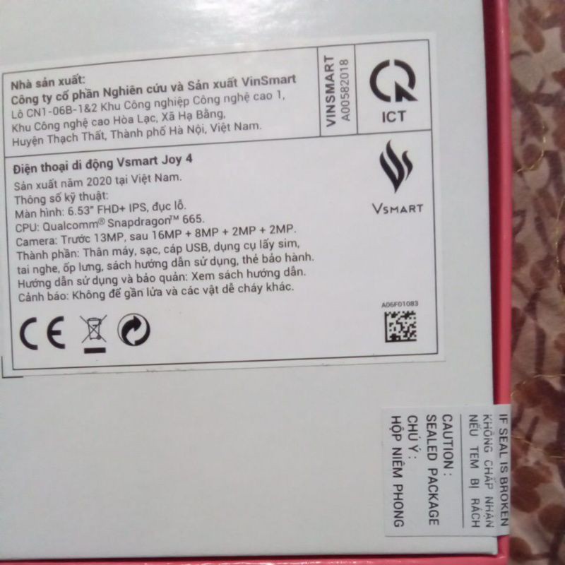 Điện thoại Vsmart Joy 4 và vsmart Star 4 mới 100%, nguyên seal. Tặng kính cường lực.