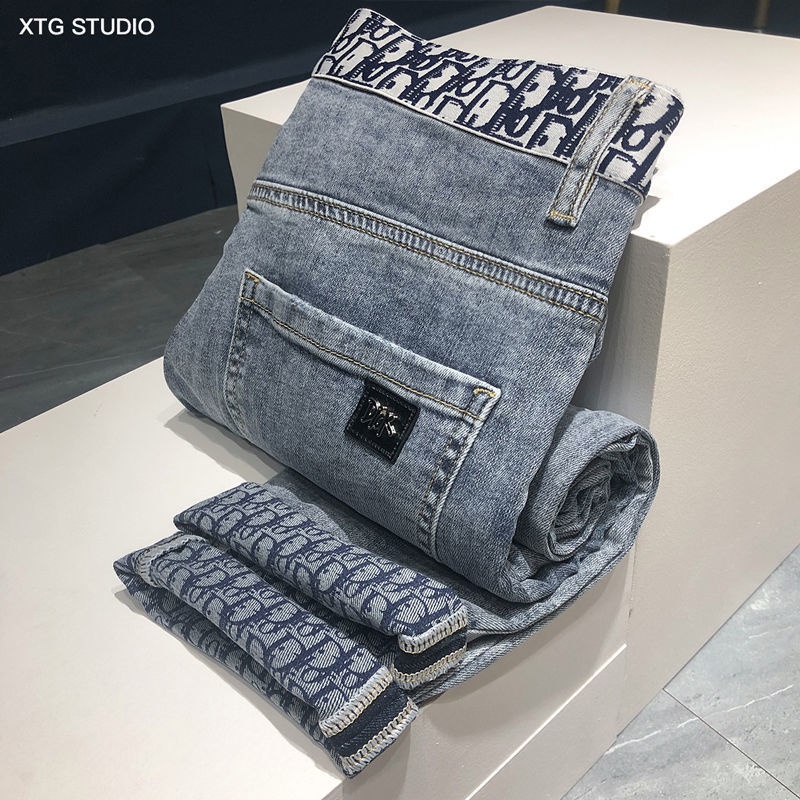 Quần Jeans Thêu Họa Tiết Phong Cách Hàn Quốc Cho Nam