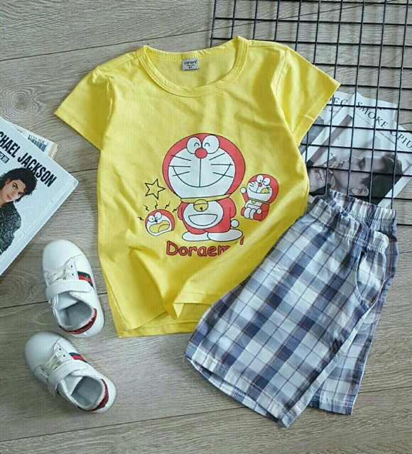 Bộ cotton sài gon quần thô cộc tay bé trai 22-42 kg
