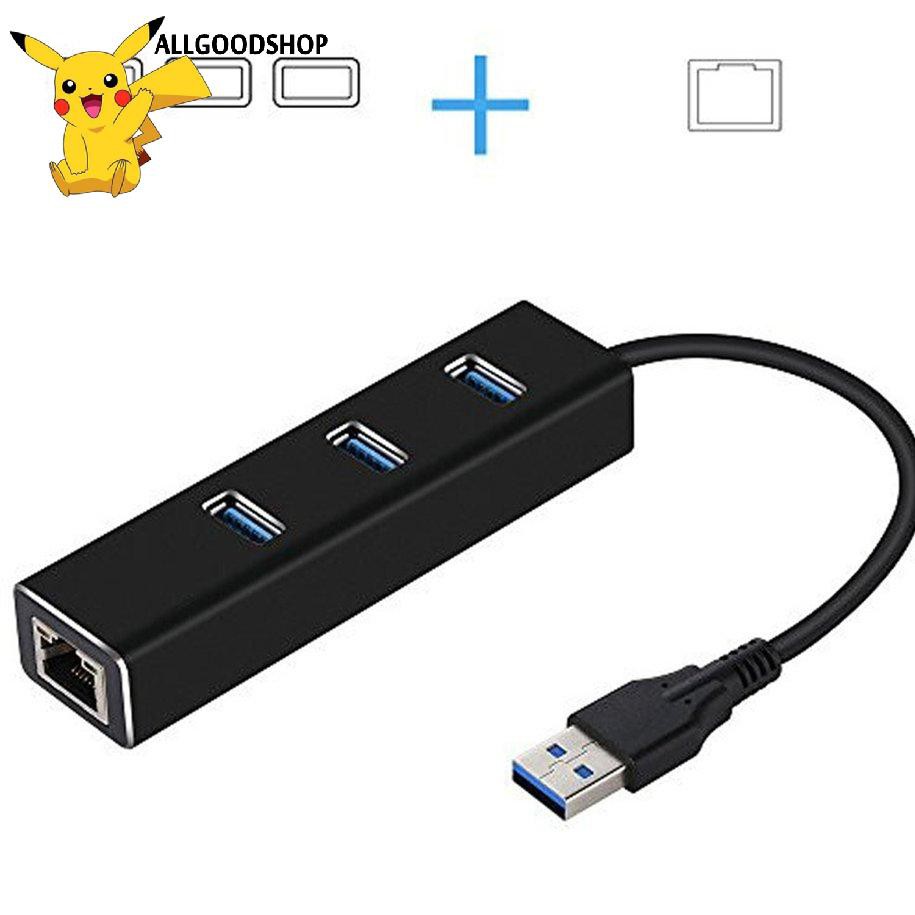 Hub Chia 3 Cổng USB 3.0 Và Cổng Ethernet LAN Rj45 10/100/1000 Mbps