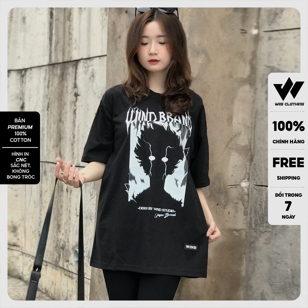 Áo thun tay lỡ unisex form rộng WIIS phông oversize cotton 65% ANIME nam nữ ulzzang
