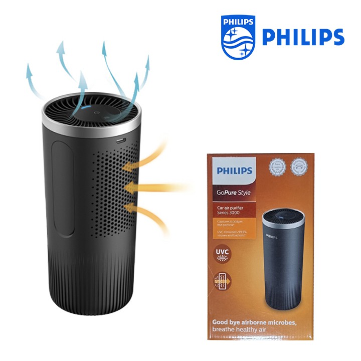 Máy khử mùi, lọc không khí dạng cốc trên ô tô, công suất 2W. Thương hiệu Philips S3601 - Bảo hành 12 tháng