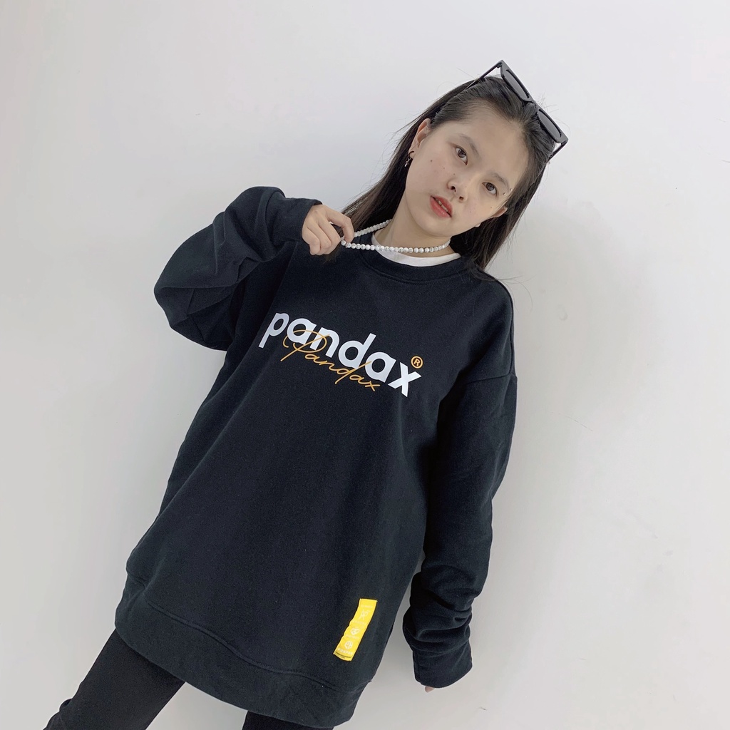 Áo Sweater PANDAX BIG LOGO Nam Nữ unisex phong cách Hàn Quốc cá tính, Chất nỉ bồng
