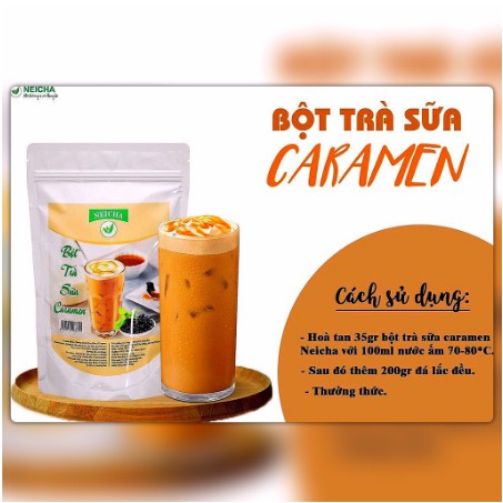 Bột trà sữa pha sẵn vị Caramen Neicha gói 1kg, trà sữa caramen pha sẵn thơm ngon đậm vị (Gói 1kg/30 ly)