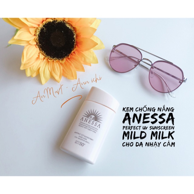 Kem chống nắng Anessa Perfect UV Sunscreen Mild Milk SPF 50+ for Sensitive Skin