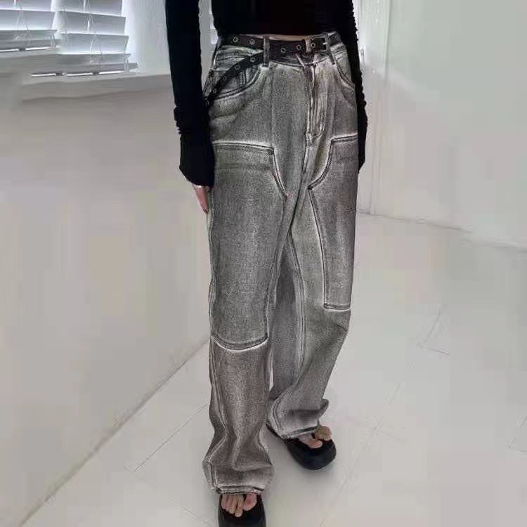Quần Denim ống rộng loang P38
