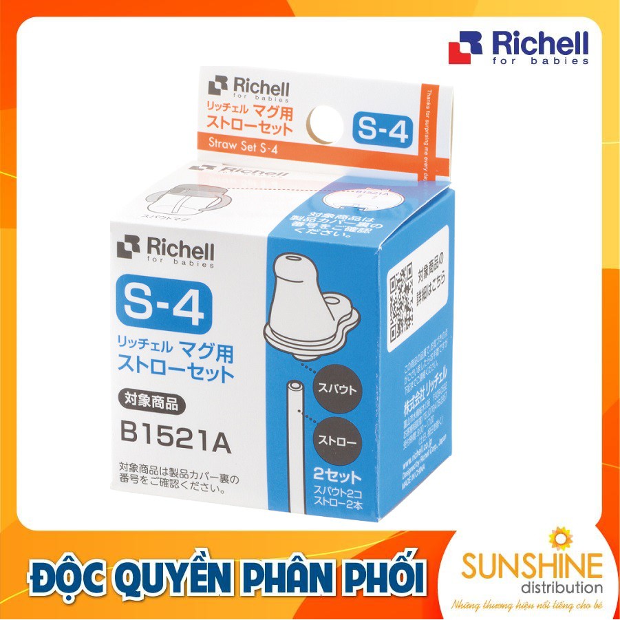 Bộ 2 ống hút thay thế cho cốc tập uống Richell T.L.I 2in1