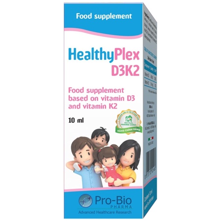 [GIÁ GỐC] Healthyplex D3K2 - Vitamin D3 k2 cho bé, giúp tăng chiều cao tối đa - Lọ 10ml