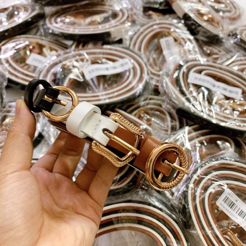 Set 3 chiếc thắt lưng da nữ có đục sẵn lỗ