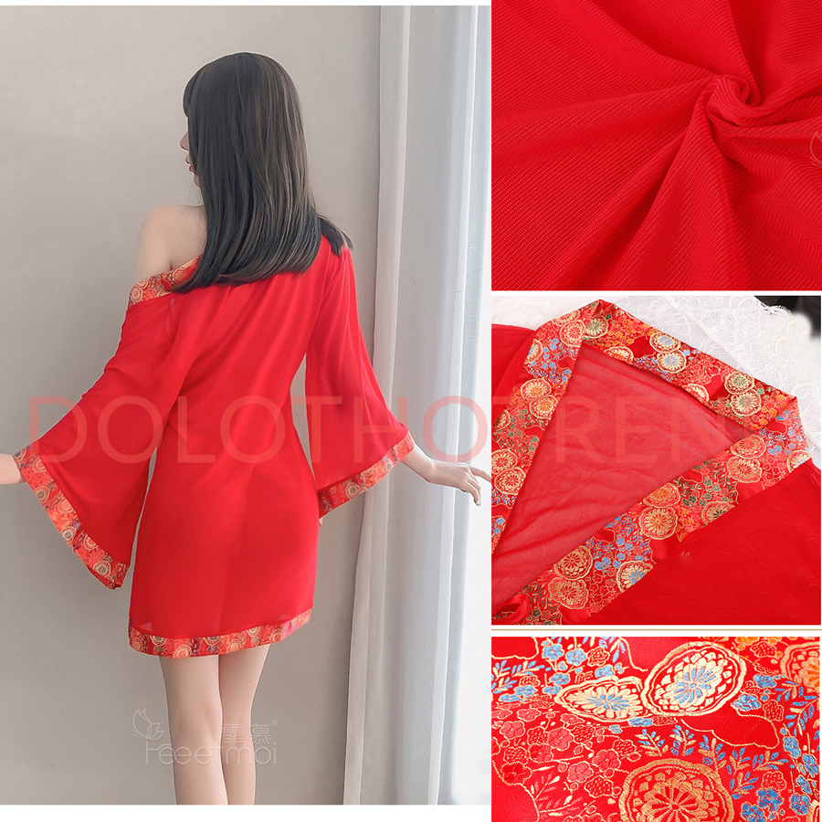 SET Đồ ngủ sexy cosplay cổ trang Trung Quốc váy ngực gợi cảm quyến rũ  - Tặng kèm quần chip G-string lọt khe siêu mê | BigBuy360 - bigbuy360.vn