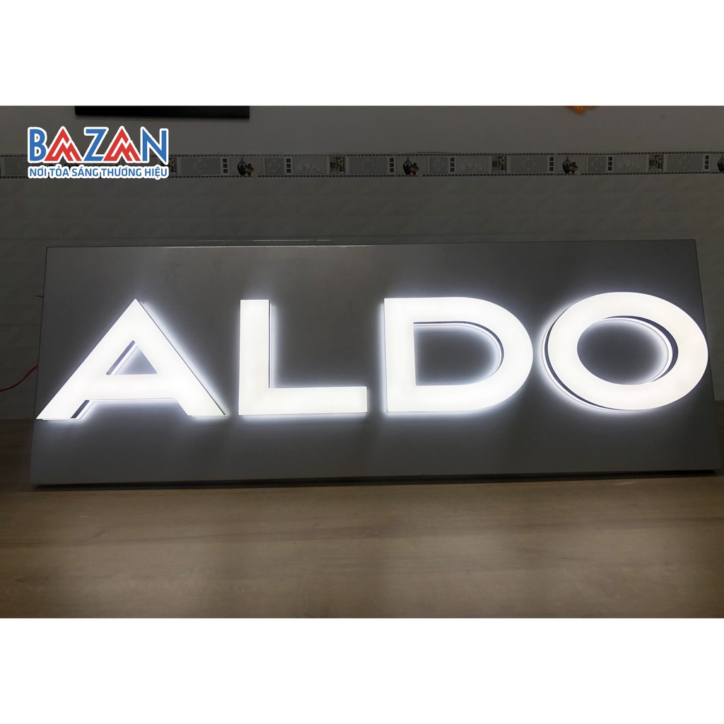 Logo AlDO - Chữ nổi Mica nguyên khối