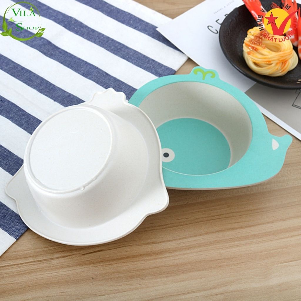 Bát Ăn Dặm Sợi Tre Hình Thú An Toàn Cho Bé Ăn Dặm