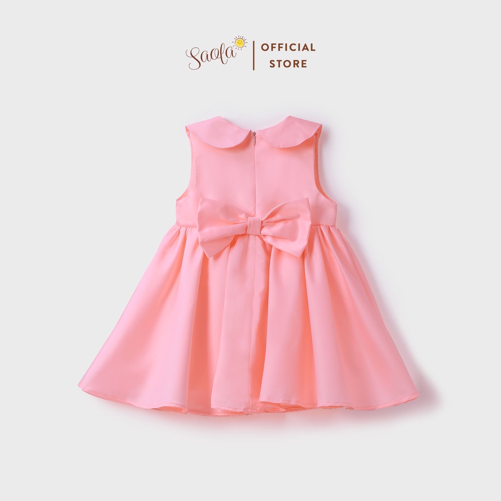 Đầm Công Chúa Bé Gái Váy Công Chúa Sát Nách Đính Nơ Xinh Xắn Cho Bé Từ 1-6 Tuổi - PEONY DRESS - DRP003 - SAOLA CLOTHING