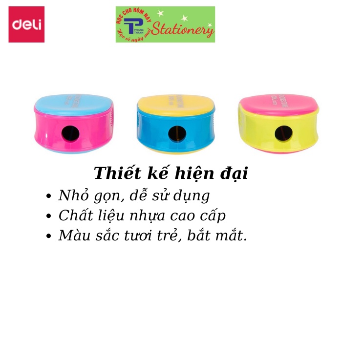 Gọt bút chì màu POP Deli - Hồng/ Vàng/ Xanh dương -màu ngẫu nhiên - E0578