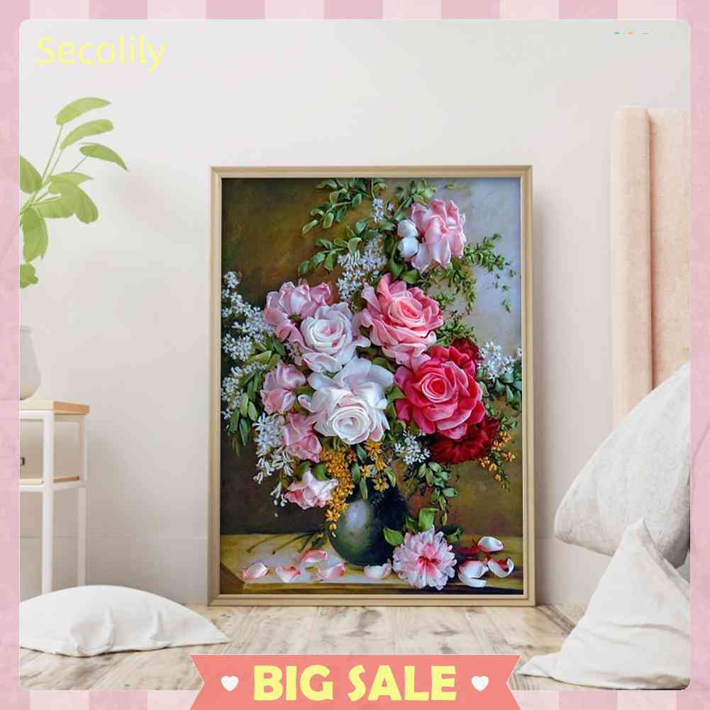 Bộ Tranh Thêu Chữ Thập 11CT DIY Hình Hoa Xinh Xắn Đẹp Mắt