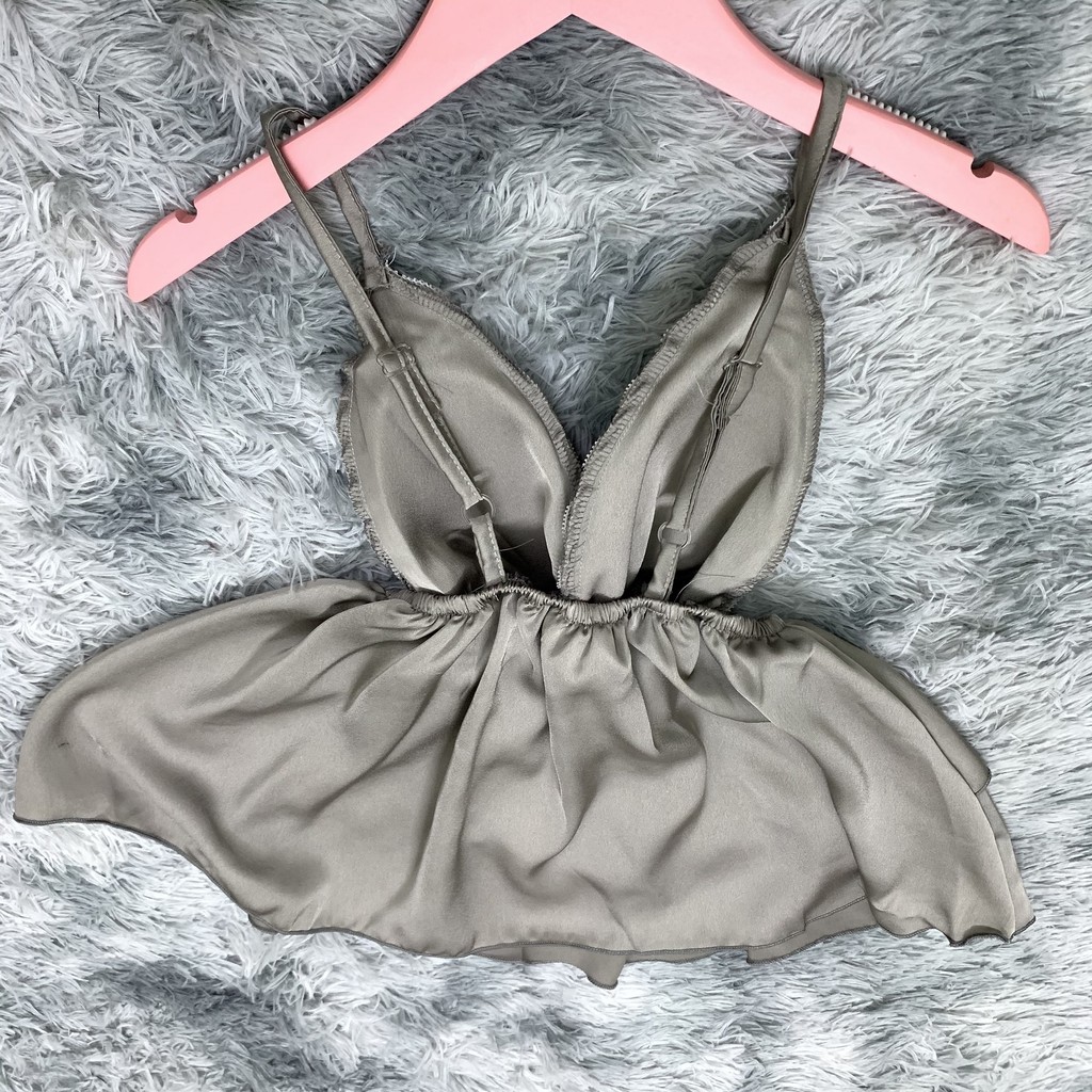 Đồ ngủ nữ sexy 🌸 Freeship 🌸 Đồ ngủ nữ sexy satin mềm mịn áo 2 dây phối ren Freesize dưới 60kg | BigBuy360 - bigbuy360.vn