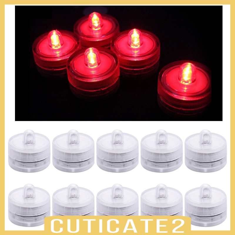 Set 2 / 12 Đèn Led Chìm Chống Thấm Nước Chạy Bằng Pin Dùng Để Trang Trí Lọ Hoa / Bể Cá