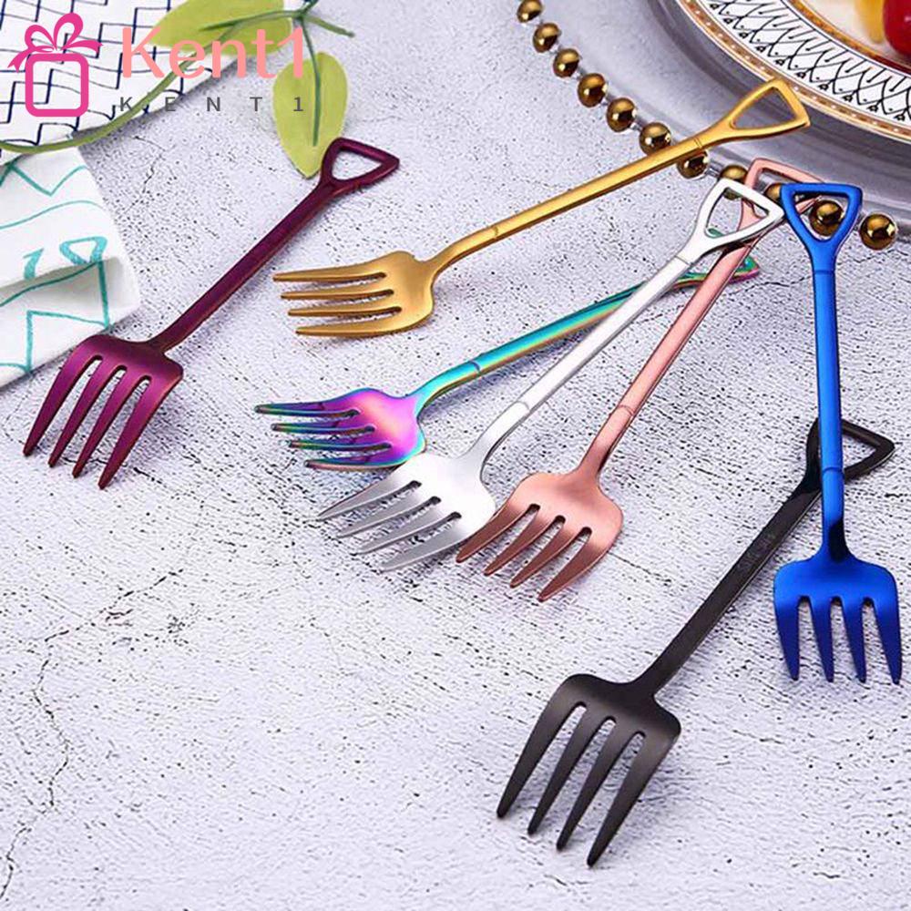 Muỗng Nĩa Bằng Thép Không Gỉ Cán Dài Nhiều Màu Sắc Hiệu Kat1