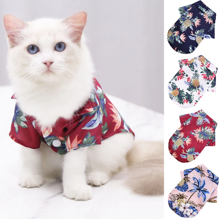 Áo sơ mi cho chó quần áo mùa hè đi biển quần áo vest thú cưng quần áo hoa T-shirt Hawaii lớn con mèo nhỏ Chihuahua làm mới mùa hè