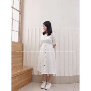 Váy maxi đũi trắng