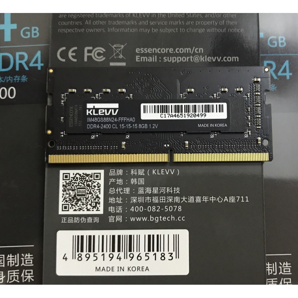 🚀 Ram Laptop Klevv DDR4 8GB Bus 2400GHz 1.2V Sodimm PC4-2400 2666 2133MHz Dùng Cho Máy Tính Xách Tay