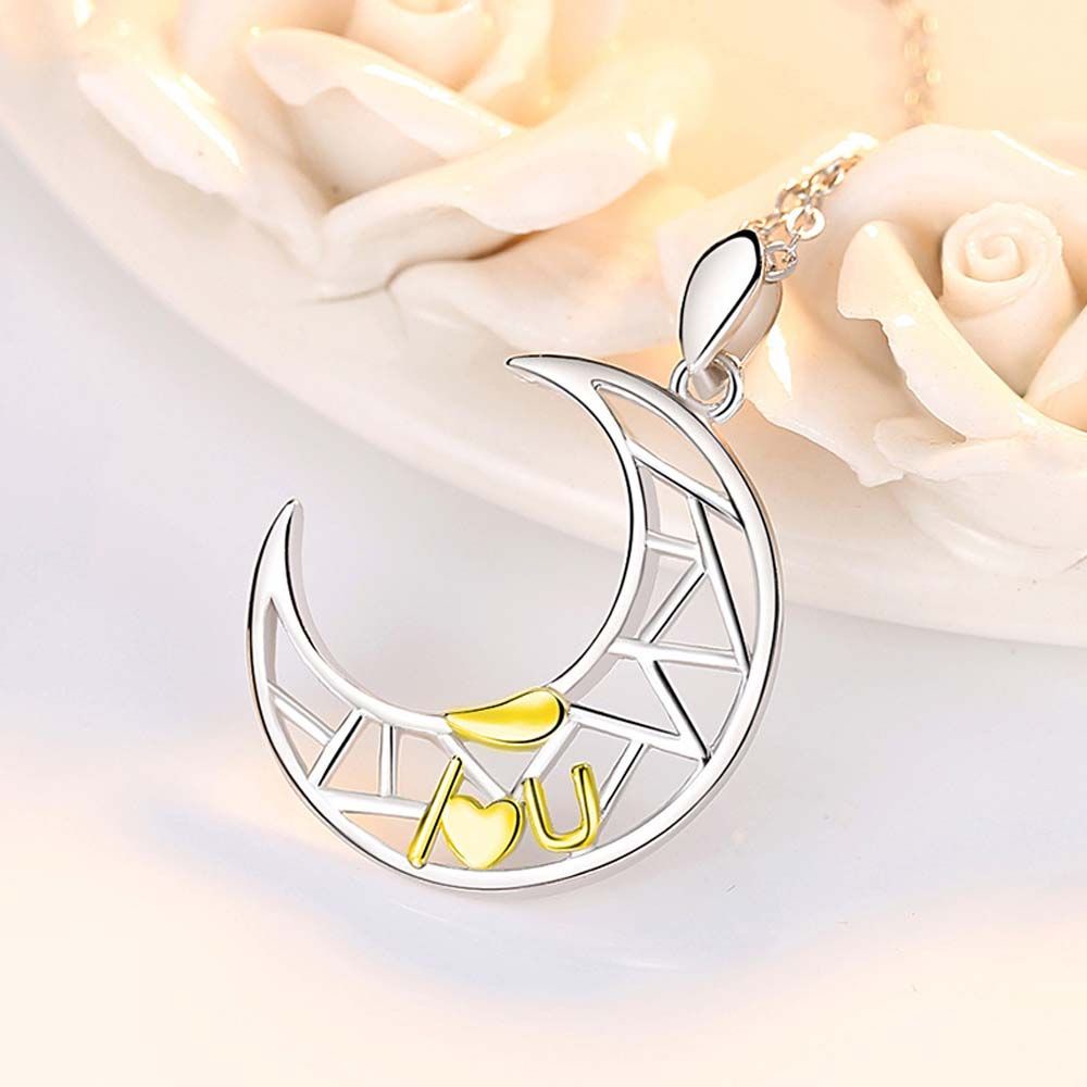 Vòng cổ mặt hình mặt trăng / mặt trời bằng đồng đơn giản thời trang dành cho cặp đôi