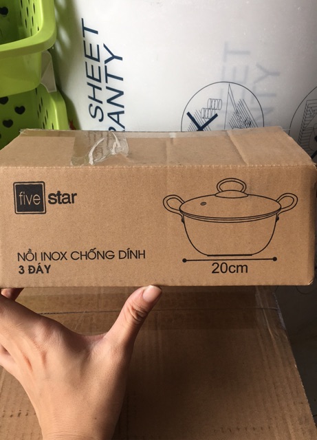 NỒI CHỐNG DÍNH INOX 3 ĐÁY FIVESTAR TỪ SIZE 18/20/22 CM (18cm - 20cm - 22cm)