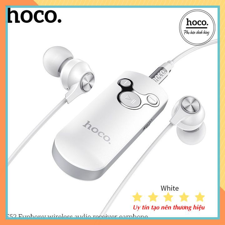 Tai Nghe Bluetooth 2 Bên Kẹp Áo V5.0 Có Mic Hoco E52 - Bảo Hành 12 Tháng