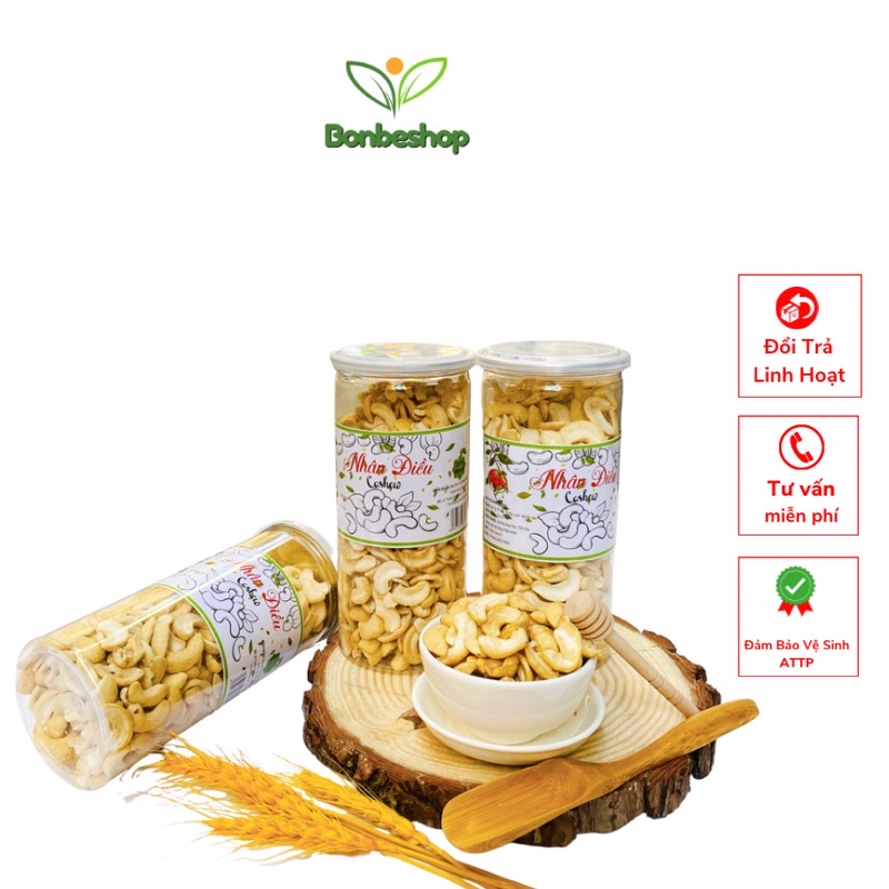 500Gr Hạt điều sấy nguyên vị không muối - hạt điều sạch vỏ lụa - LOẠI NGON thơm ngọt béo giòn