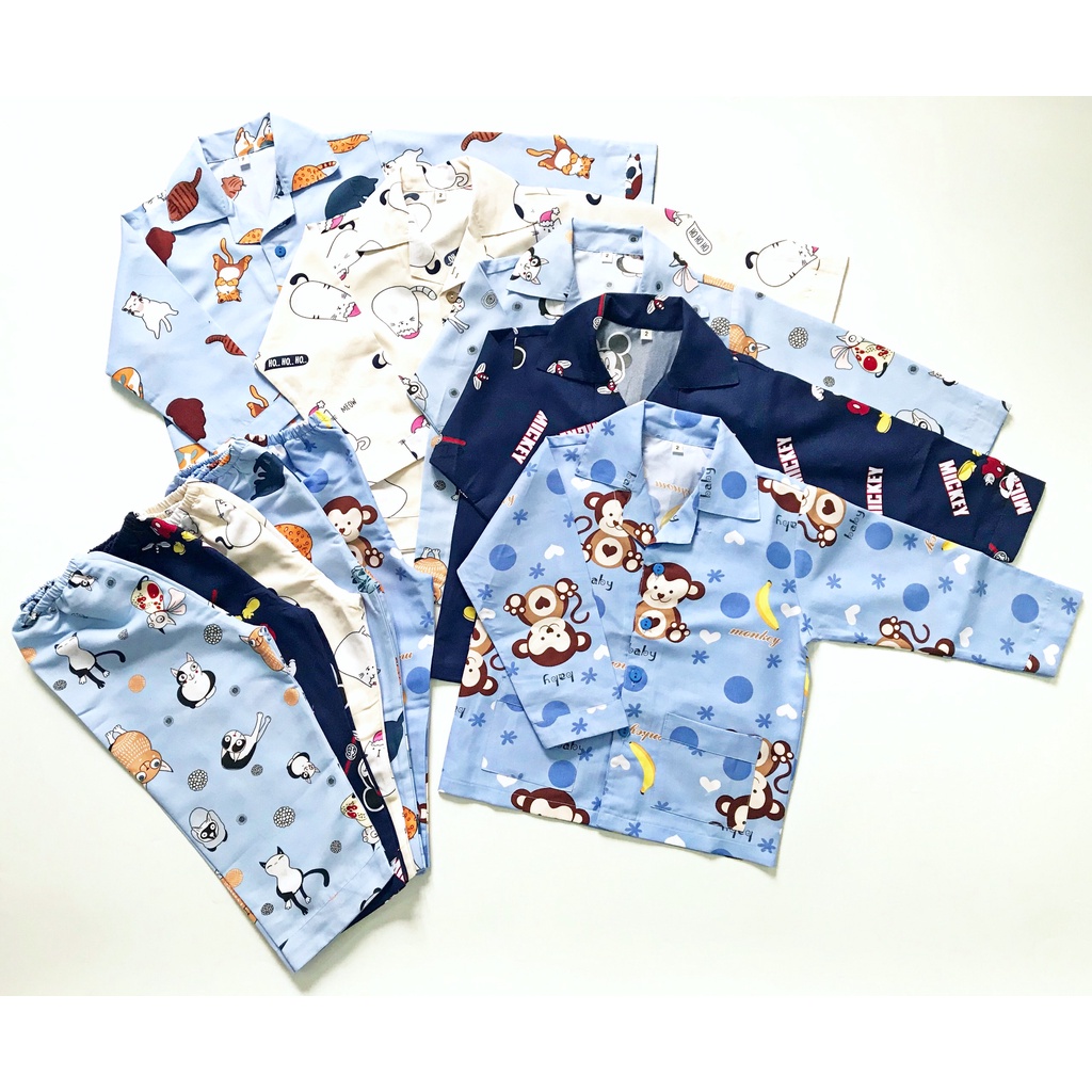 Pijama Vải Kate thái chất liệu không nhăn dễ mặc cho bé lớn size 20-45kg - Nhiều mẫu