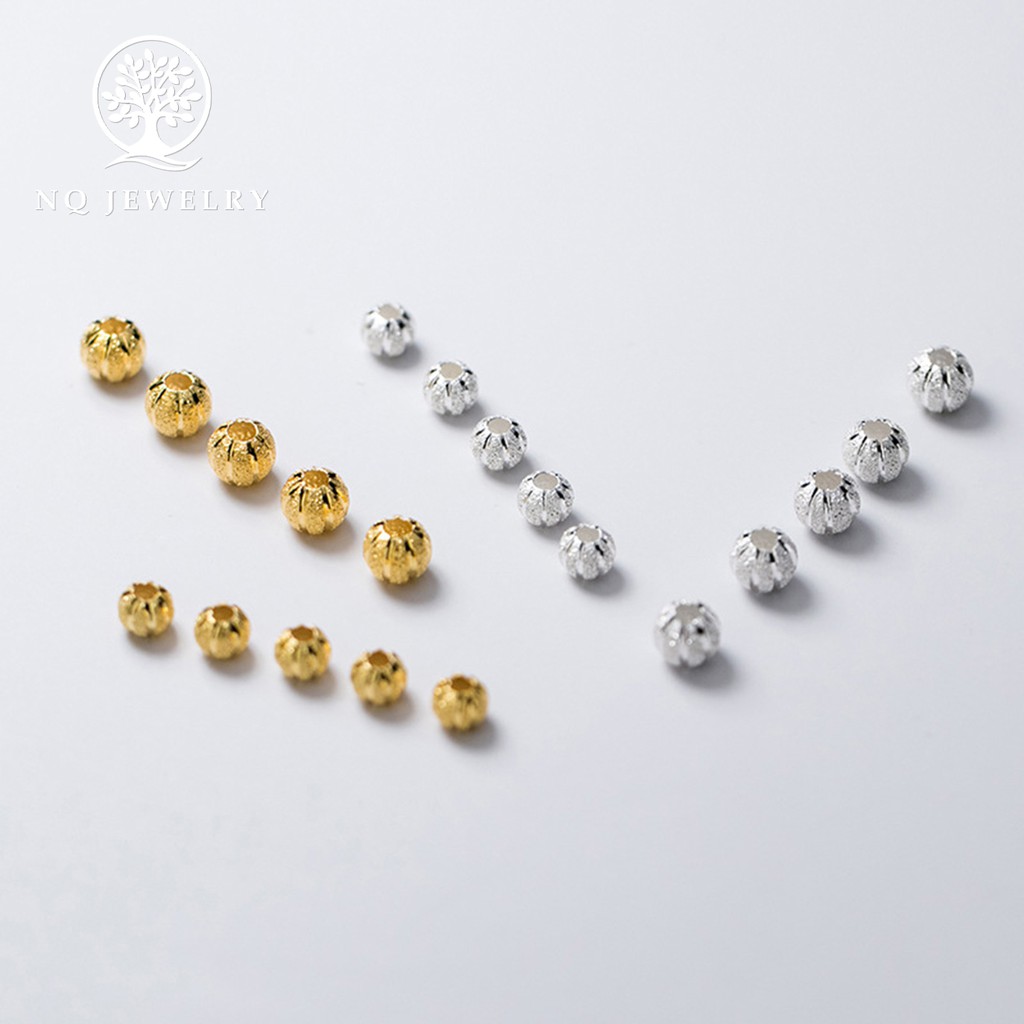 Charm bi bạc họa tiết kẻ dọc - NQ Jewelry