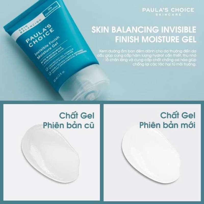Paula’s Choice - Kem dưỡng ẩm kiểm soát dầu cho da thoáng mịn Skin Balancing Invisible Finish Moisture Gel 60ml 3400