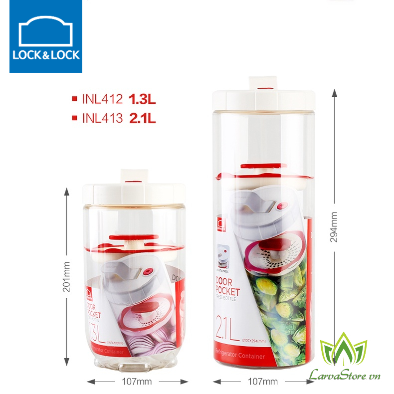 Combo 2 Hộp Muối Dưa Cà, Măng Ớt INL412 1.3 Lít Và INL413 2.1 Lít