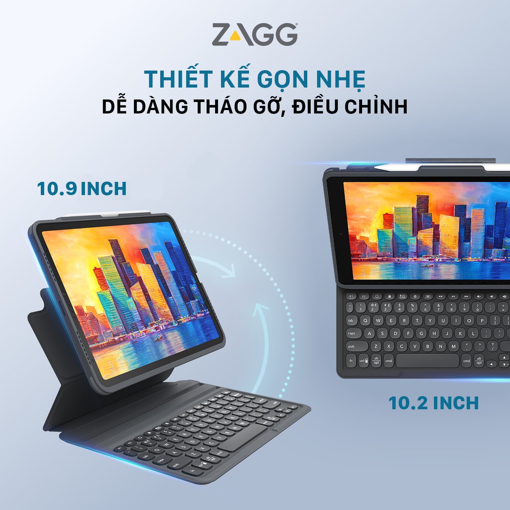 [Mã 156ELHA80K giảm 6% đơn 400K] Ốp lưng kèm bàn phím ZAGG Pro Keys iPad 10.9 inch 103407271