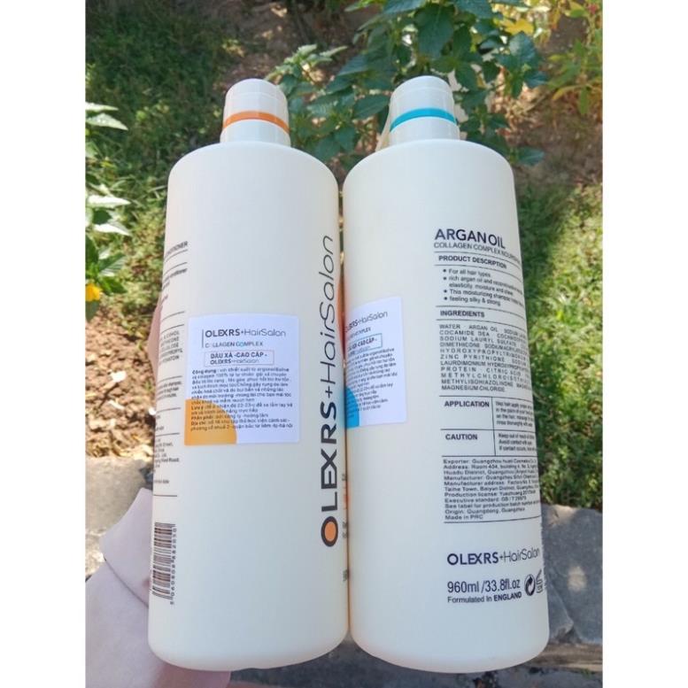 Cặp dầu gội xả hương nước hoa Olexrs  Argan Oil Collagen Hair Salon 950ml 500ML chính hãng phục hồi Tóc Khô Hư Tổn