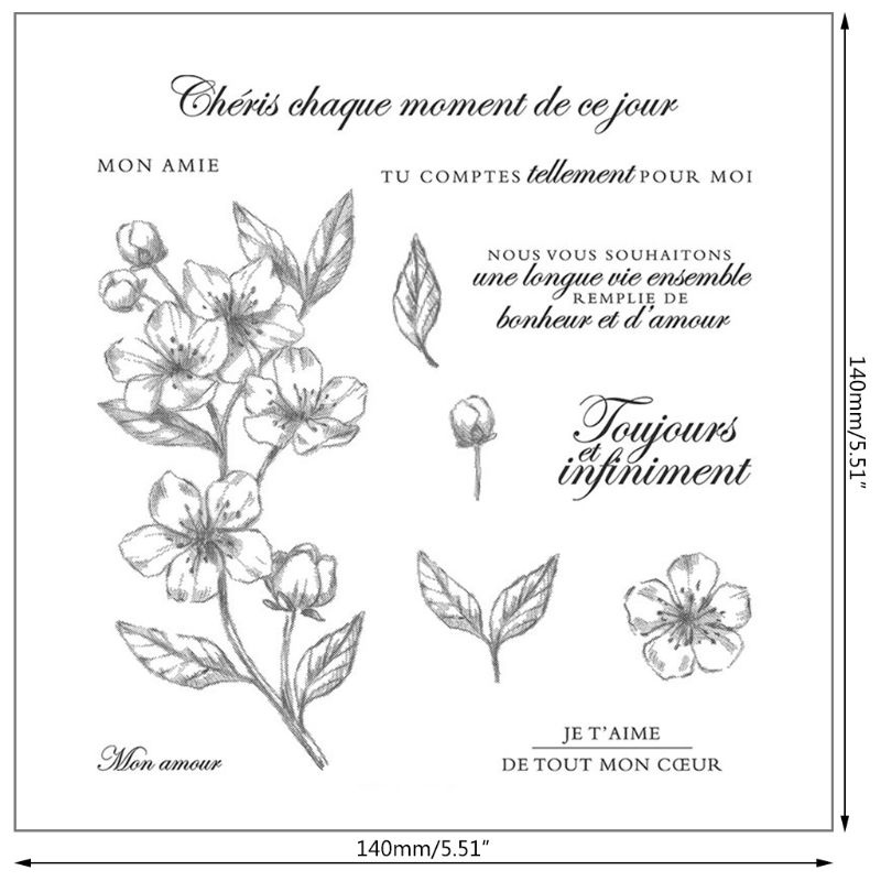 Tem Đóng Dấu Bằng Silicon Hình Chữ Cái Blala Pháp Màu Trong Suốt Dùng Làm Nền Trang Trí Sổ Tay DIY